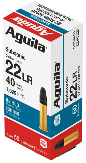 Aguila 1B220269 Subsonic  22LR 40gr Lead Solid Point 50 Per Box/20 Case