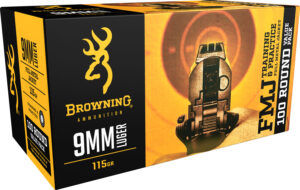 Browning B191800094 9mm 115gr FMJ ammo value pack, 100 rounds per box