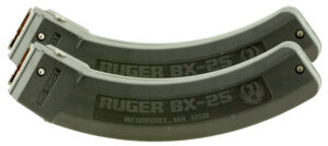 Ruger 90548 BX-25 Value Pack 25rd Magazine Fits Ruger 10/22/SR/77/Charger 22LR BX-25 Black 2 Pack