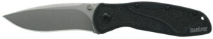 Kershaw 1670S30V Blur 3.40" Folding Drop Point w/Recurve Plain Stonewashed Powder Coated CPM S30V SS Blade Black Anodized Aluminum Handle Includes Pocket Clip