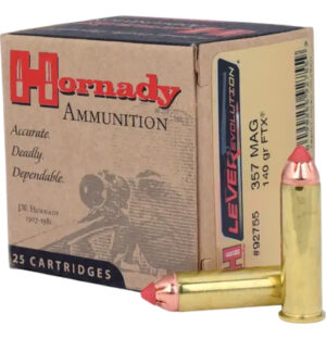 Hornady LEVERevolution .357 Magnum 140 gr FTX ammunition box