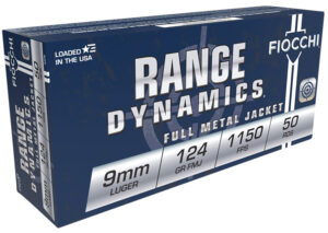 Fiocchi 9mm Luger 124 grain FMJ ammunition 50-round box