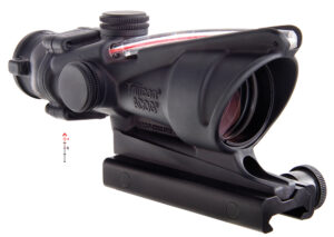 Trijicon 100215 ACOG Black Hardcoat Anodized 4x32mm Illuminated Red Chevron .223/5.56 BDC Reticle