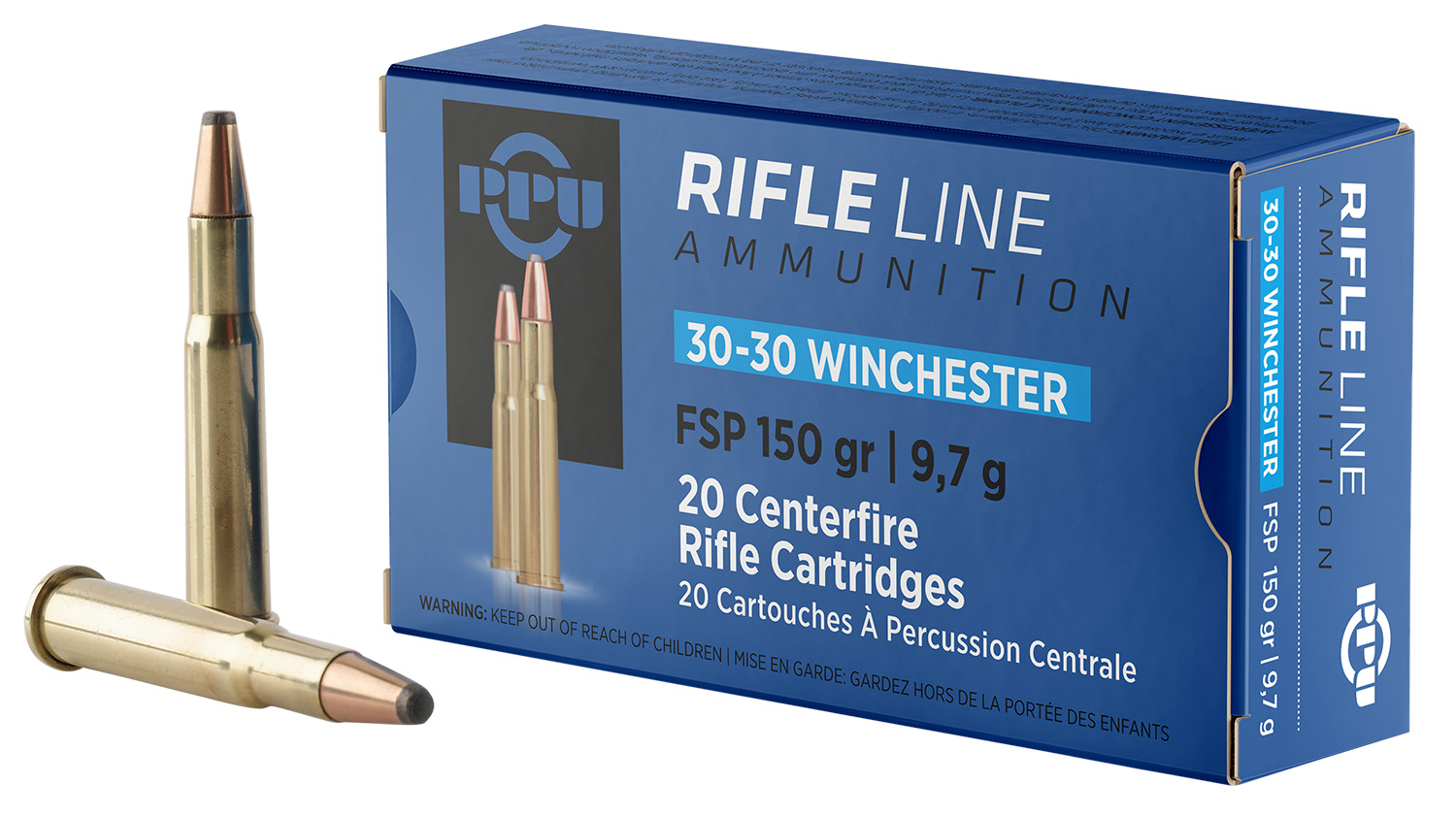 PPU PP30301 Standard Rifle 30-30Win 150gr Flat Soft Point 20 Per Box/10 Case