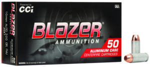 CCI Blazer 10mm Auto 200 gr TMJ ammunition box, 50 rounds