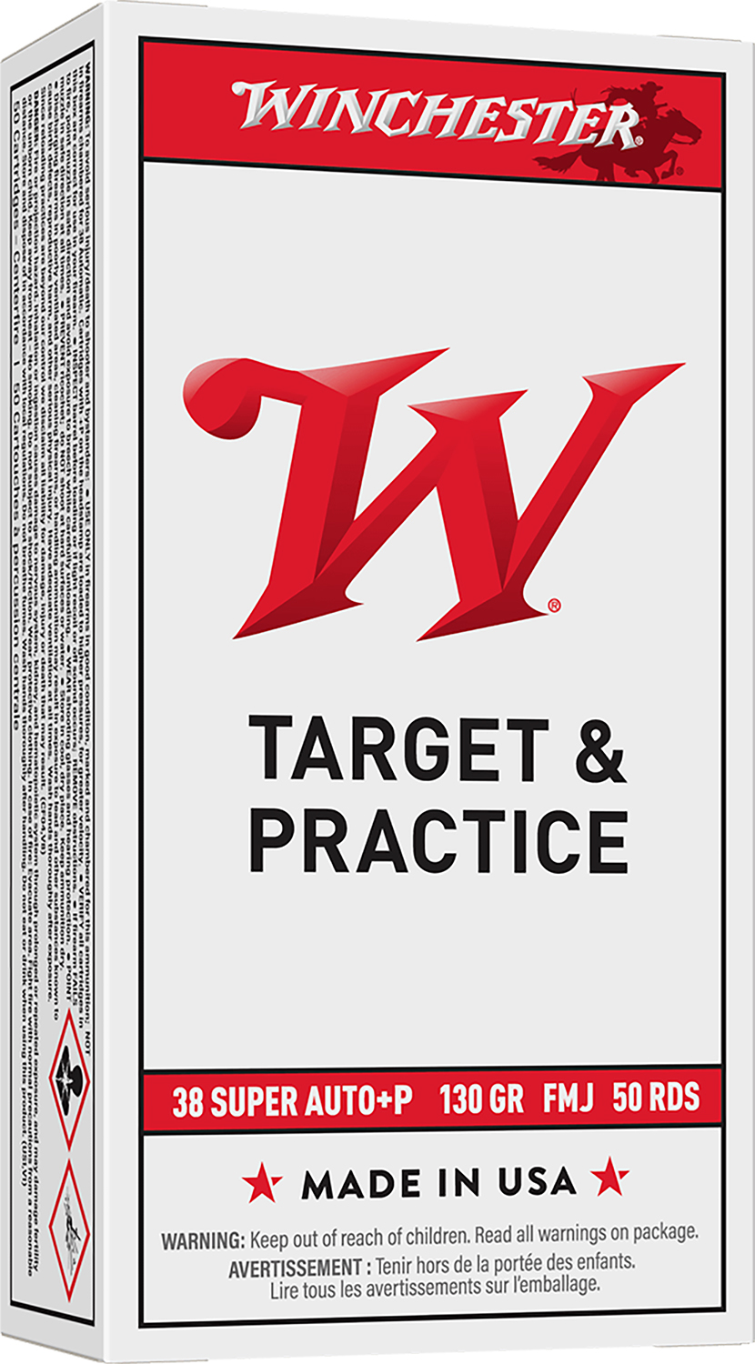 Winchester .38 Super 130gr FMJ – 50rd