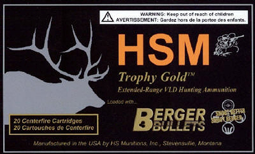 HSM Trophy Gold 7MM RUM 180gr Berger Hunting VLD ammunition 20rd box