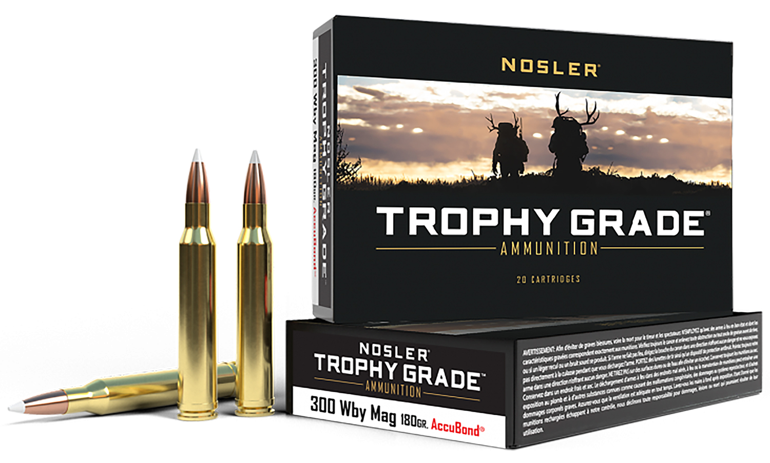 Nosler Trophy Grade .300 Weatherby Magnum 180 gr AccuBond box, 20 rounds
