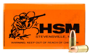 HSM remanufactured 9mm 115gr training ammunition box