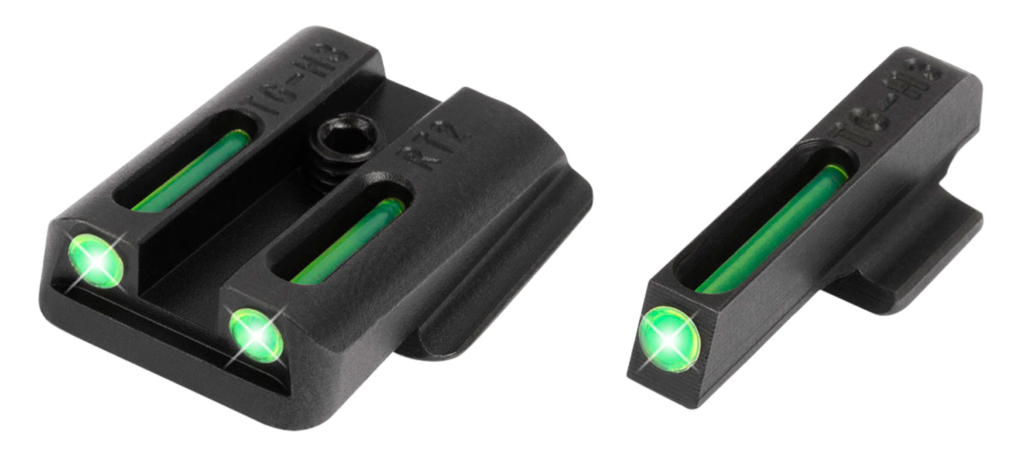 TruGlo TG131RT2 TFO Green/Tritium/Fiber Optic Front Sight-Green/Tritium/Fiber Optic Rear Sight Ruger LC9/9S/380