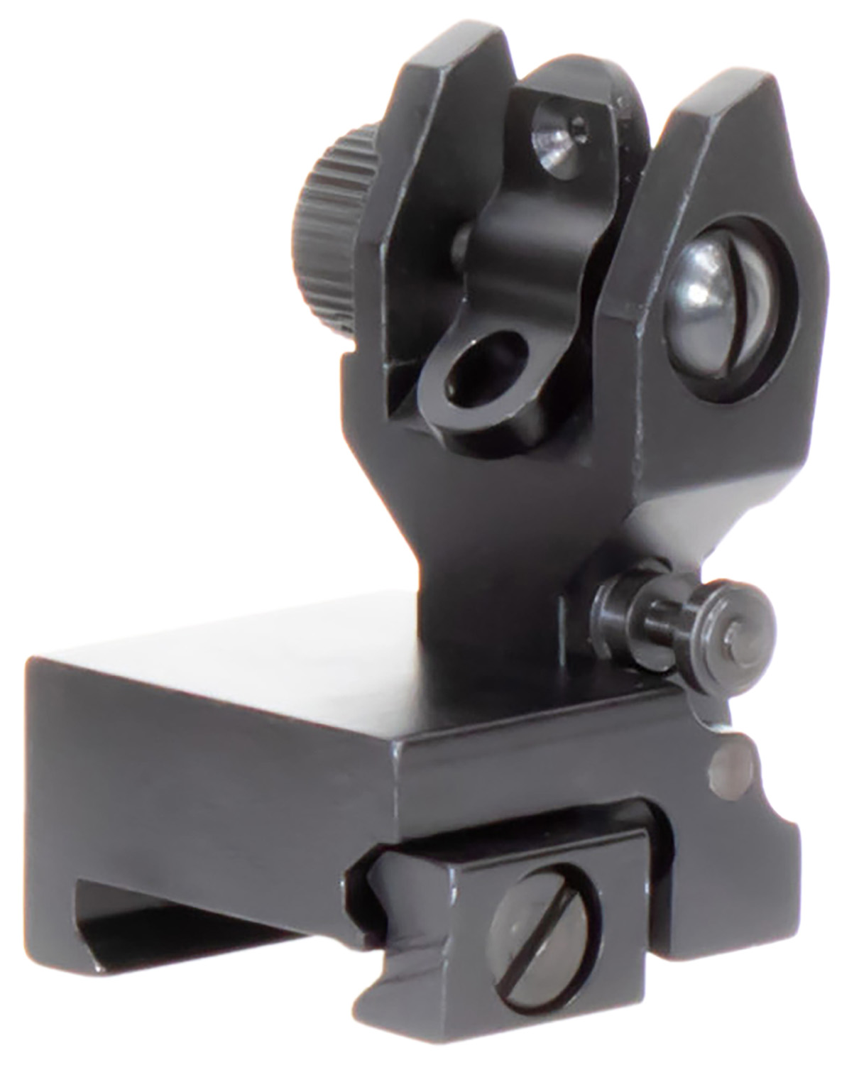 Aim Sports MT201 AR Low Profile Rear Flip Up Sight Black Anodized Low Profile for AR-15