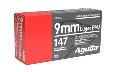Aguila 9mm Luger 147 gr FMJ Flat Point 50rd box
