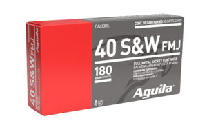Aguila 40 S&W 180gr FMJ pistol ammunition 50-round box