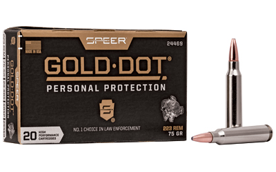 Speer Gold Dot .223 Rem 75 gr Soft Point ammunition 20-round box