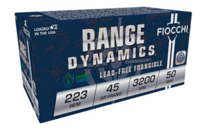 Fiocchi 223 Rem 45gr frangible ammunition box, 50 rounds