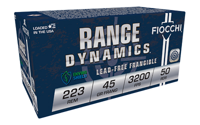 Fiocchi 223 Rem 45gr frangible ammunition box, 50 rounds