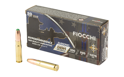 Fiocchi Hyperformance SBR 300 AAC Blackout 220gr ammunition box, 20 rounds