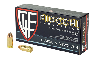 Fiocchi 380 ACP 90gr JHP ammunition box, 50 rounds