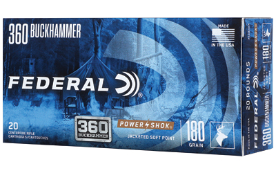 Federal Power-Shok .360 Buckhammer 180gr JSP ammunition 20 round box