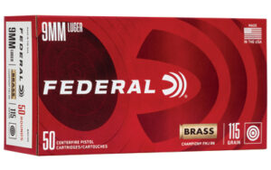 Federal Champion 9mm Luger 115gr FMJ 50-count box