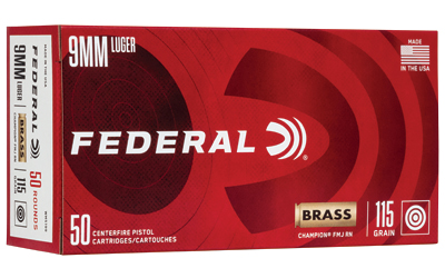 Federal Champion 9mm Luger 115gr FMJ 50-count box