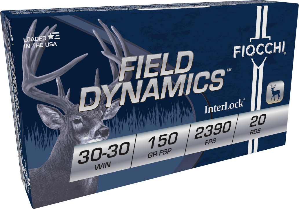 Fiocchi Field Dynamics .30-30 Winchester 150 gr FSP ammunition box, 20 rounds