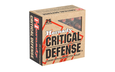 Hornady Critical Defense 9mm 115 gr FTX ammunition 25rd box