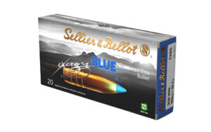 Sellier & Bellot eXergy Blue .308 Win 165gr ammunition box and cartridge