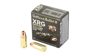 Sellier & Bellot XRG Defense 9mm 100gr solid copper hollow point box 25 rounds