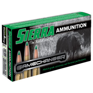 Sierra GameChanger .30-06 Springfield 165 gr TGK ammunition box and cartridges