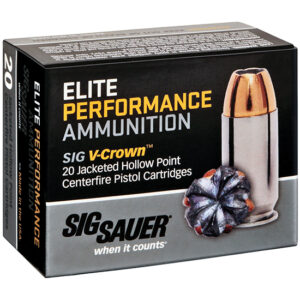 Sig Sauer Elite V-Crown .40 S&W 165 gr JHP ammunition 20rd box