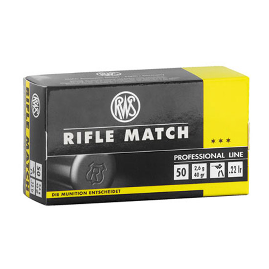 WAL AMMO RWS 22LR 40GR RIFLE MATCH 50/100