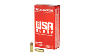 Box of Winchester USA Ready 9mm Luger 115gr FMJ Flat Nose, 50 rounds