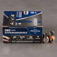 Fiocchi 380 Auto Ammunition FI380XTP25 90 Grain XTP Jacketed Hollow Point 25 rounds