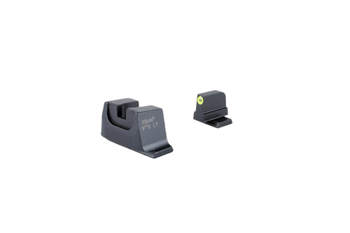 SUPPRESSOR/OPTIC HEIGHT SIGHTS - M&P C.O.R.E., FRONT YELLOW OUTLINE/GREEN TRITIUM, REAR METAL