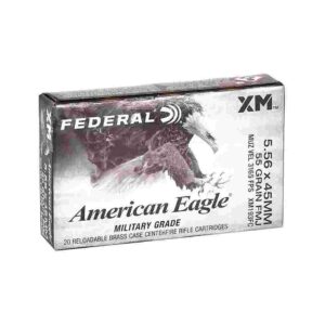 Federal American Eagle Rifle Ammunition 5.56mm 55gr FMJ 3165 fps 20/ct