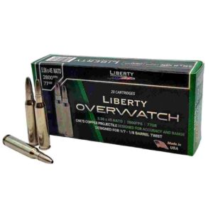 Liberty Overwatch 5.56 NATO 77gr 100% copper hollow-point ammunition 20-count box