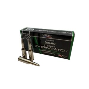 Liberty Overwatch 6mm ARC ammunition box, 20 rounds, solid copper projectiles
