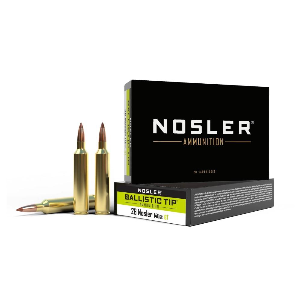 Nosler Ballistic Tip 26 Nosler 140 gr polymer tip 20-round box