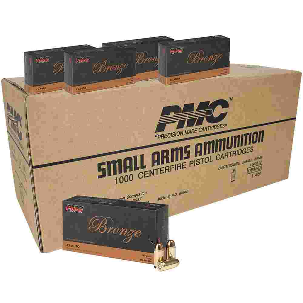 PMC Bronze .45 ACP 230 gr FMJ ammunition 1000 count case