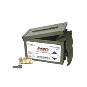 PMC 5.56mm 55 gr FMJ ammunition two 840-round metal boxes bandoleer