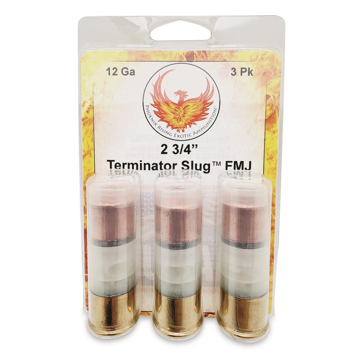 Phoenix Rising Terminator Slug Shotshell 12ga 2-3/4″ 515gr FMJ Slug 1520fps 3/ct