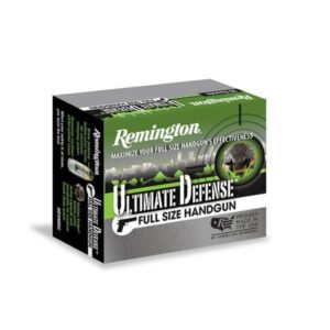 Remington Ultimate Defense .40 S&W 165 gr BJHP 20-round box and cartridges