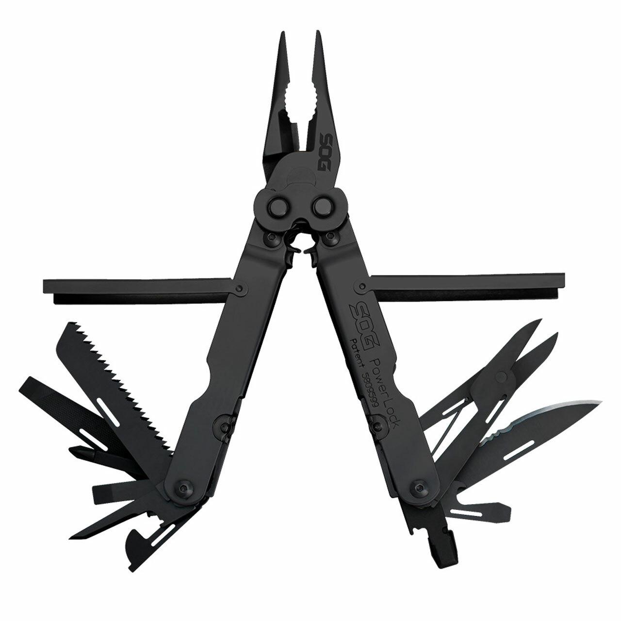 SOG Powerlock Scissors Black Multi-Tool with Nylon Pouch