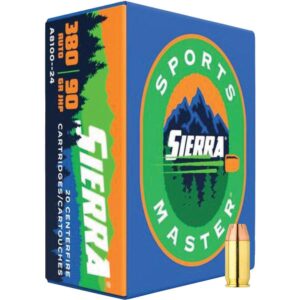 Sierra Sports Master .380 Auto 90 gr JHP ammunition 20-count box