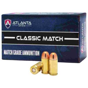 Atlanta Arms Classic Match Grade .380 ACP 100gr FMJ 50rd box close-up