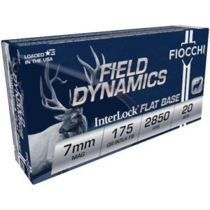 Fiocchi Shooting Dynamics 7mm Rem Mag 175 gr FB ammunition box, 20 rounds