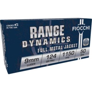 Fiocchi Pistol Shooting Dynamics 9mm Luger 124 gr FMJ ammunition 1000-round case