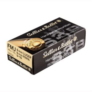 Sellier & Bellot 9mm Luger 124gr FMJ ammunition 50-round box