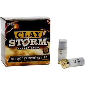 CLAY STORM 12 GAUGE 2-3/4'' 1-1/8OZ #7.5 SHOT 1250 FPS 25/BOX